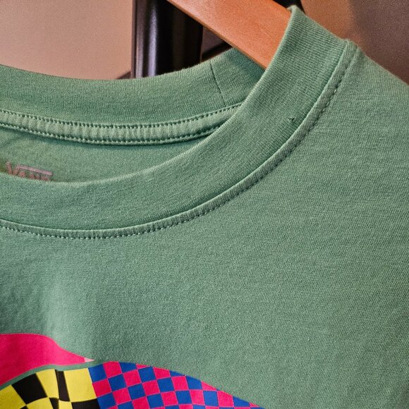 VANS Ramp Tested Ls Crop Long Sleeve Green Cropped T-Shirt Size Medium - Picture 10 of 11